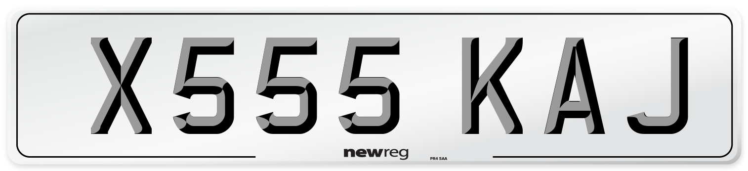 X555 KAJ Number Plate from New Reg